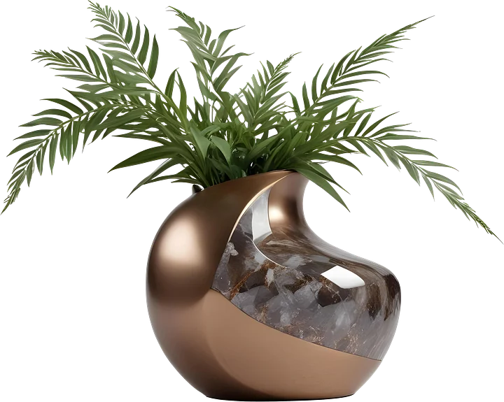 Glamour Organique – Vase quartz and copper PNG product image (1)