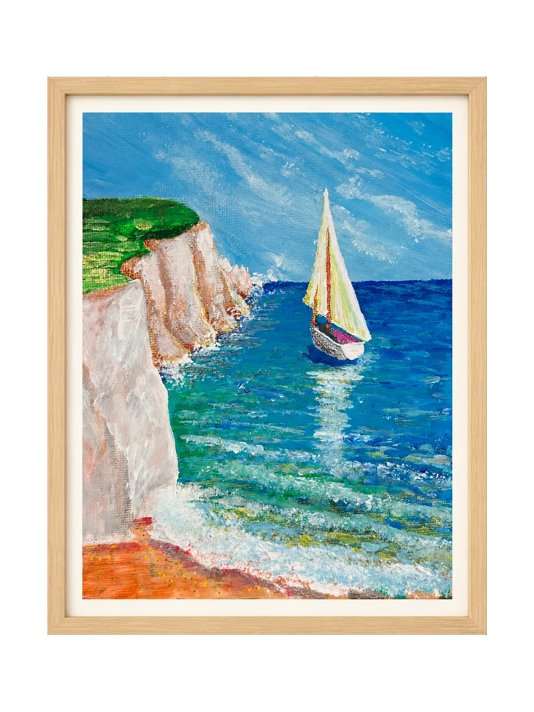 Sailboat by the Cliffs — Art Print product image (1)