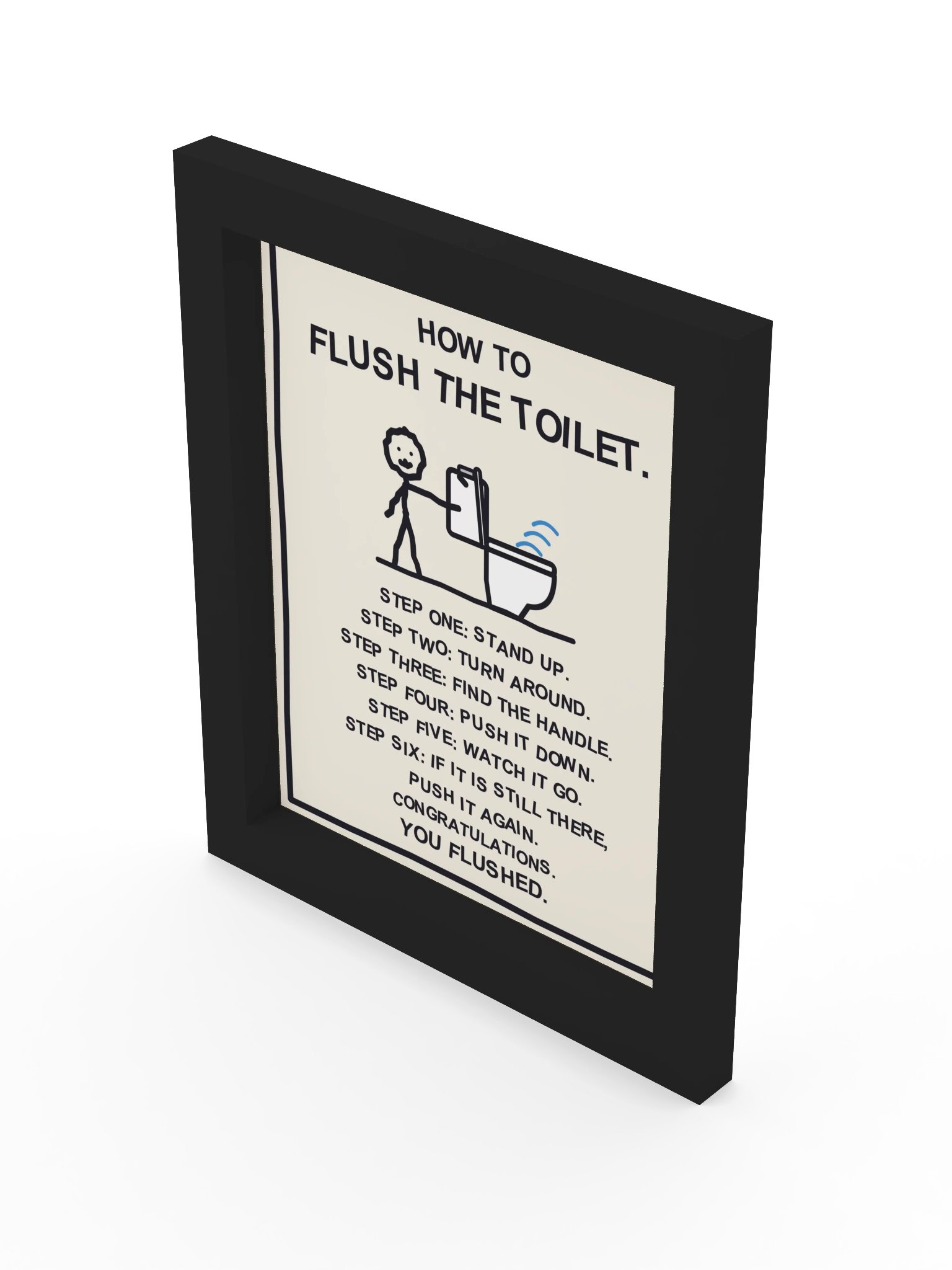 How to Flush the Toilet (Framed Bathroom Sign) product image (5)