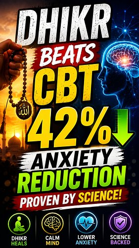 Dhikr Beats CBT: 42% Anxiety Reduction Proven by Science!

Discover groundbreaking research revealing how Dhikr (Quranic reme...