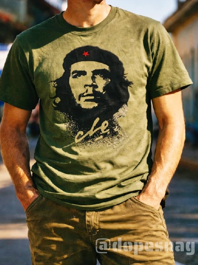 Che Guevara Shirt Military Green Revolution Rebel product image (2)