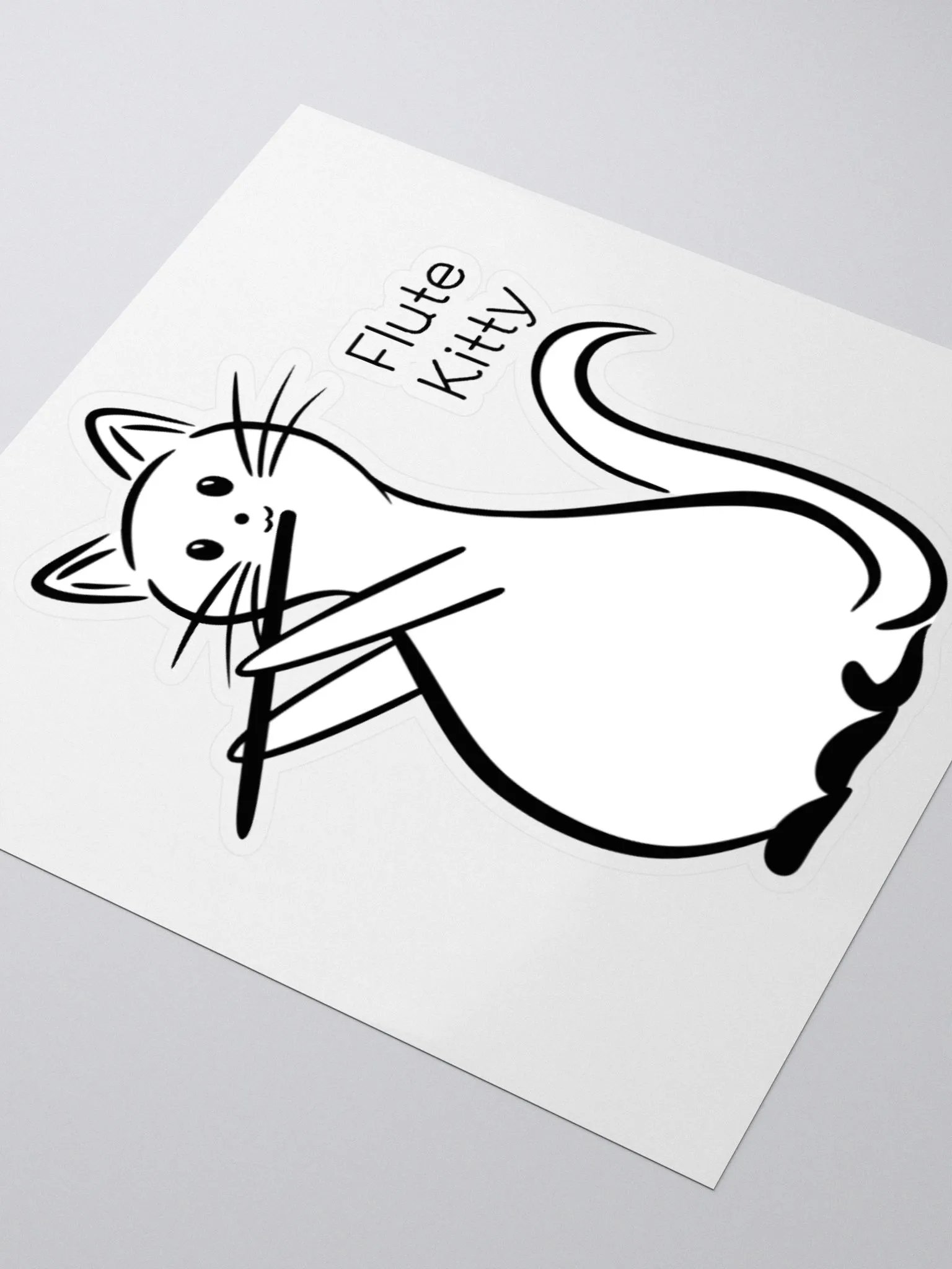 Whimsical Kiss Cut Flute Kitty Sticker product image (3)