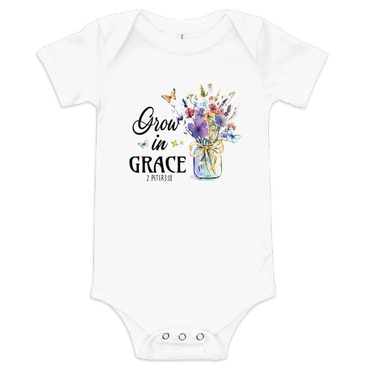 Blossoming Grace: 'Grow in Grace' Baby Onesie product image (2)
