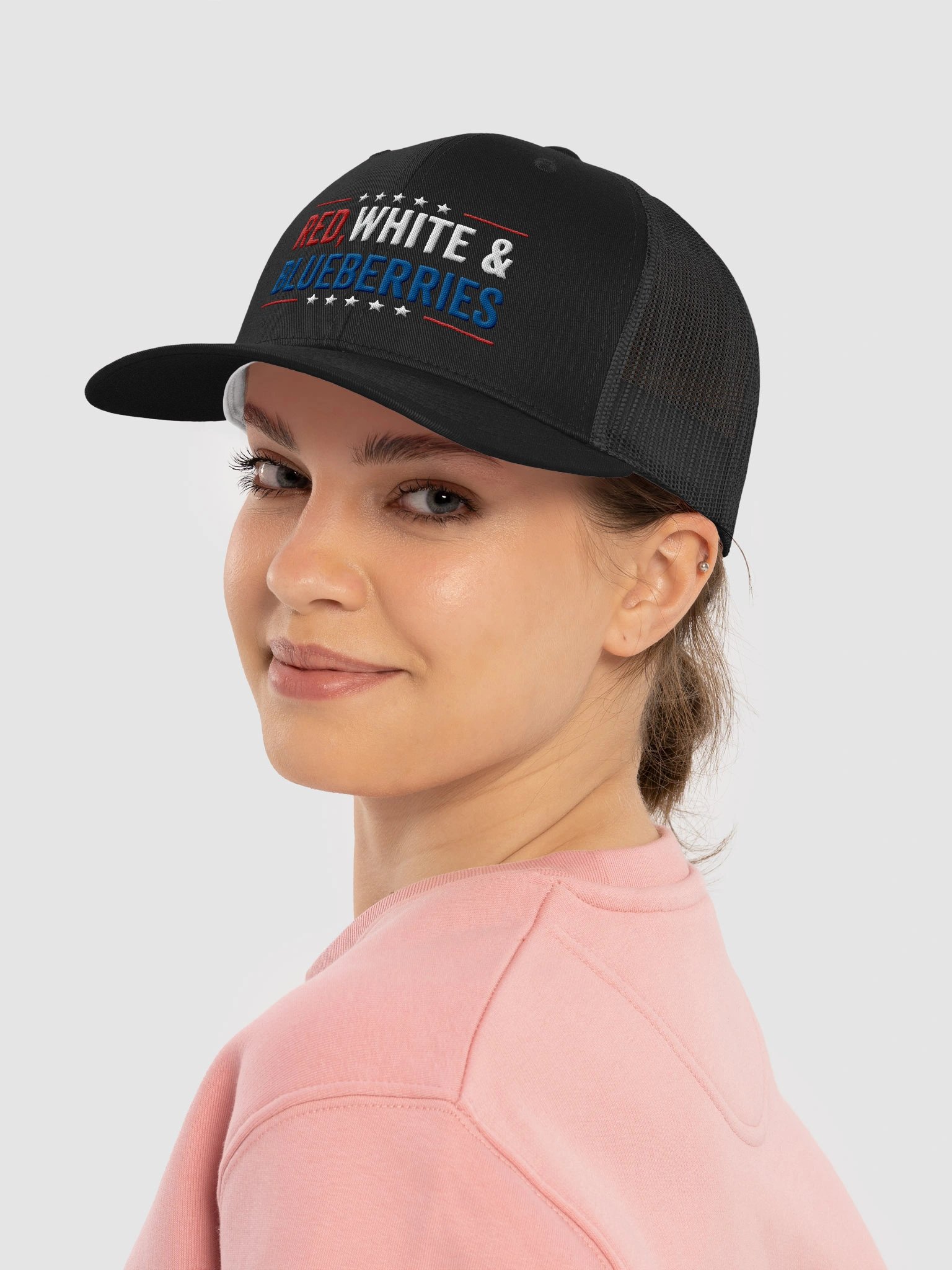 Red White and Blueberries - Patriotic Trucker Hat product image (12)