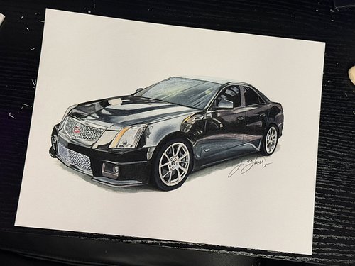 All finished! 

Cadillac CTS V on 9x12” Bristol using Prismacolor Premier colored pencils 

#cadillac #ctsv #cadillacctsv #mu...
