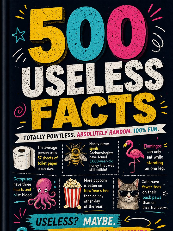 500 Useless Facts that are Strange, Unbelievable, and Mind-Blowing: Volume One product image (1)