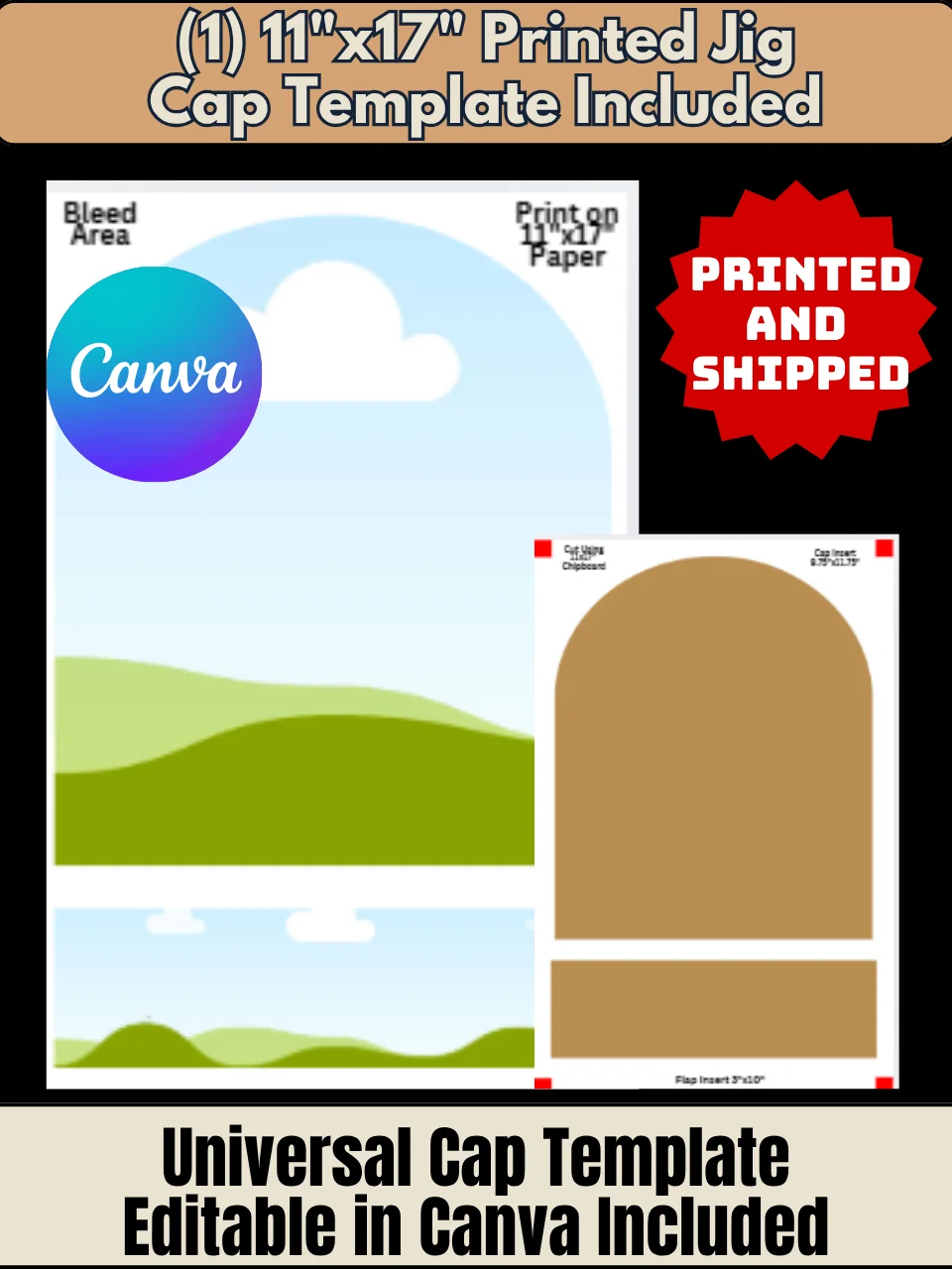 Sublimation Cap Transfers Print & Ship | Includes Canva Template + Jig | Ready to Press product image (2)