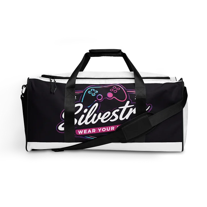 Neon Gaming Dreams All-Over Duffle Bag product image (1)