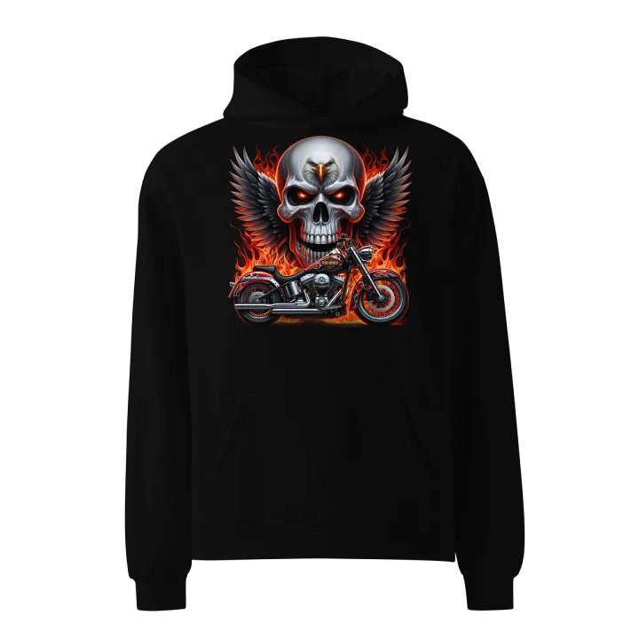 Eagle Skull Motorcycle Oversized Hoodie #21 product image (1)