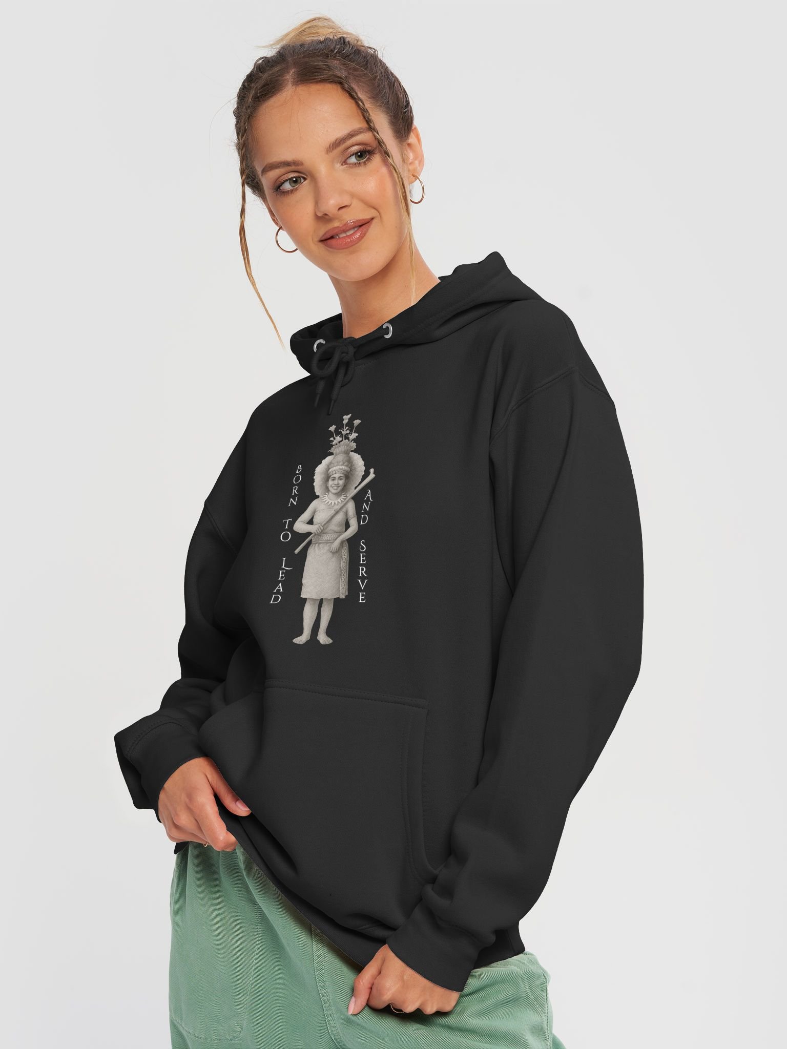 Samoan Taupou Hoodie – Born to Lead and Serve | Polynesian Heritage Apparel product image (3)