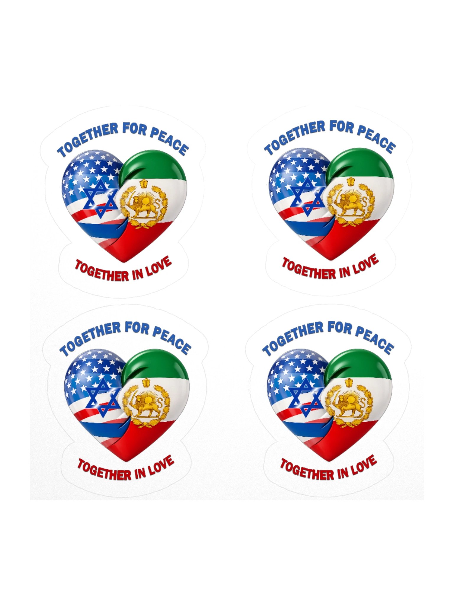 TOGETHER FOR PEACE AND LOVE Stickers product image (1)