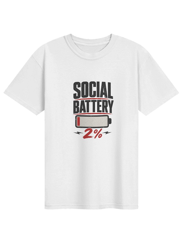 Social Battery 2% Graphic Tee – Funny Introvert T-Shirt product image (1)