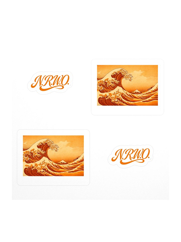 Orange Hokusai Kiss Cut Stickers product image (1)