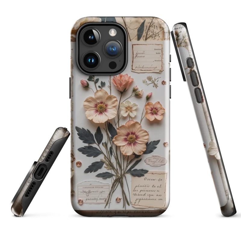 Vintage Botanical Pressed Flower iPhone® Tough Case product image (2)