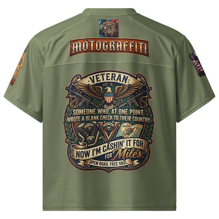 MötoGraffitti Veterans OD Green Football Jersey product image (2)