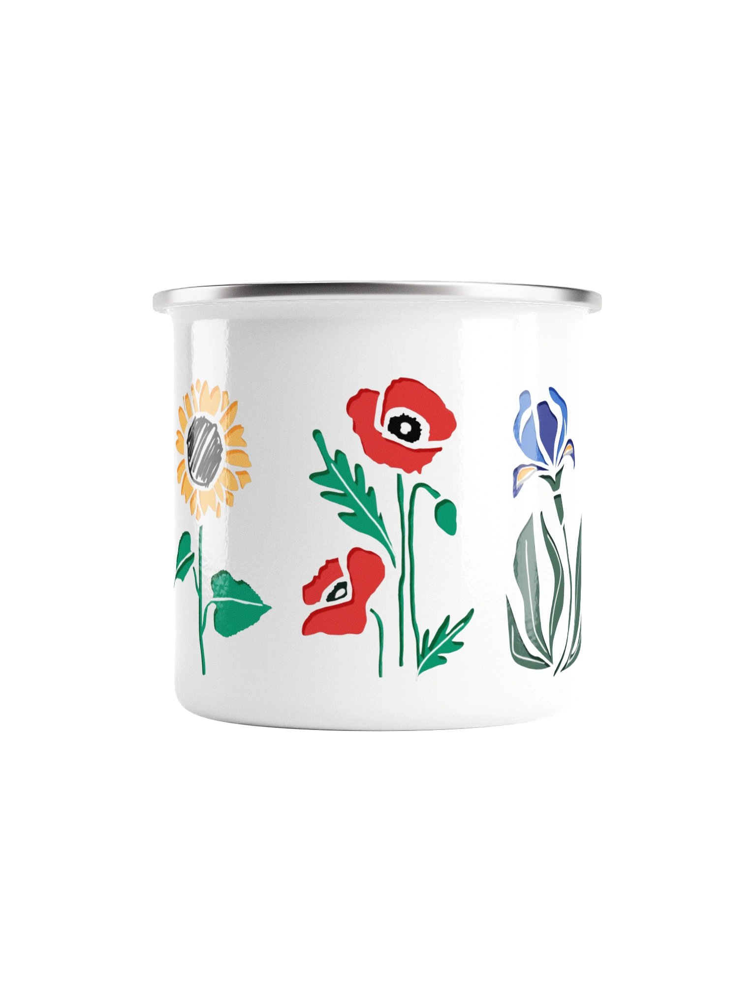 ENAMEL MUG FOUR FLOWERS product image (2)