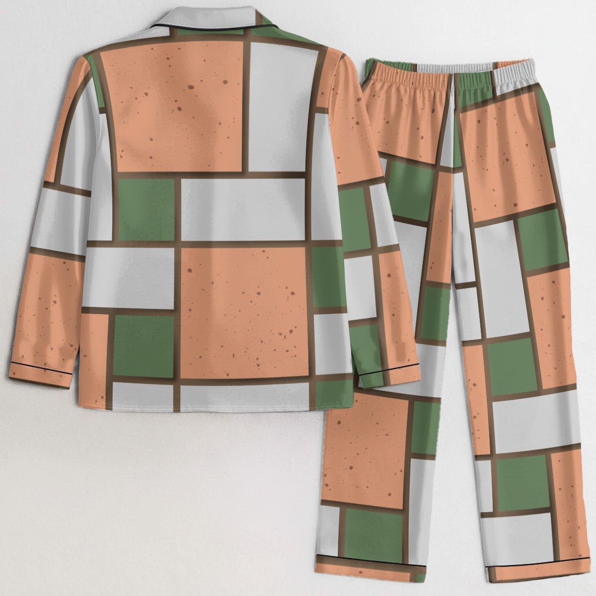 Sage & Peach Geometric Plaid Pajama Set product image (2)