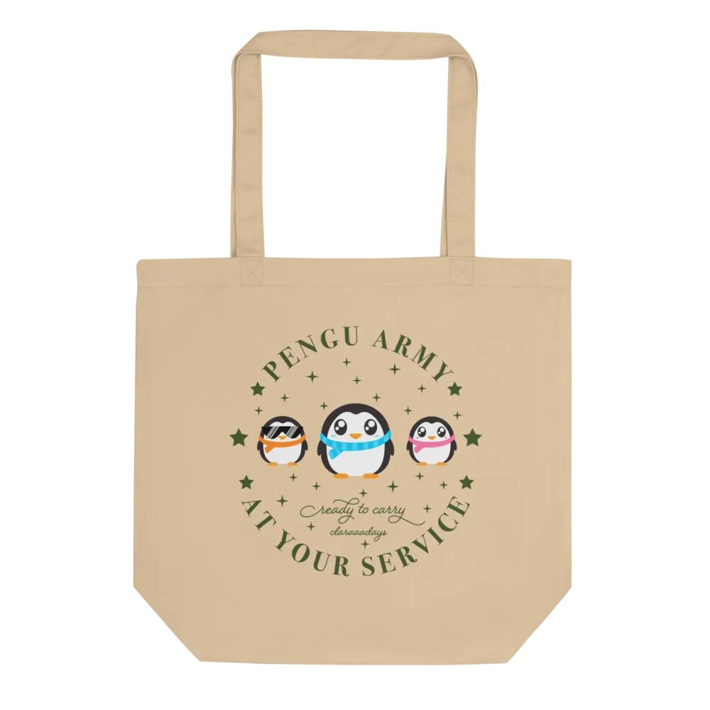 Pengu Army Beige Tote Bag product image (1)