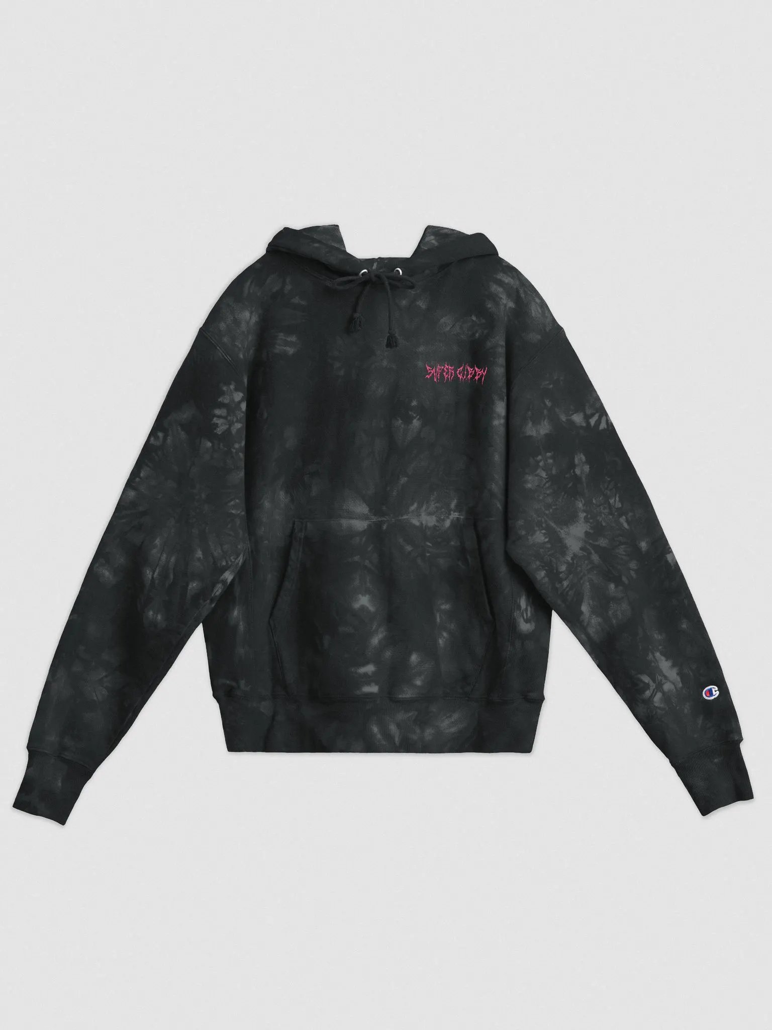 Pink Logo Champion Tie Dye Hoodie product image (1)