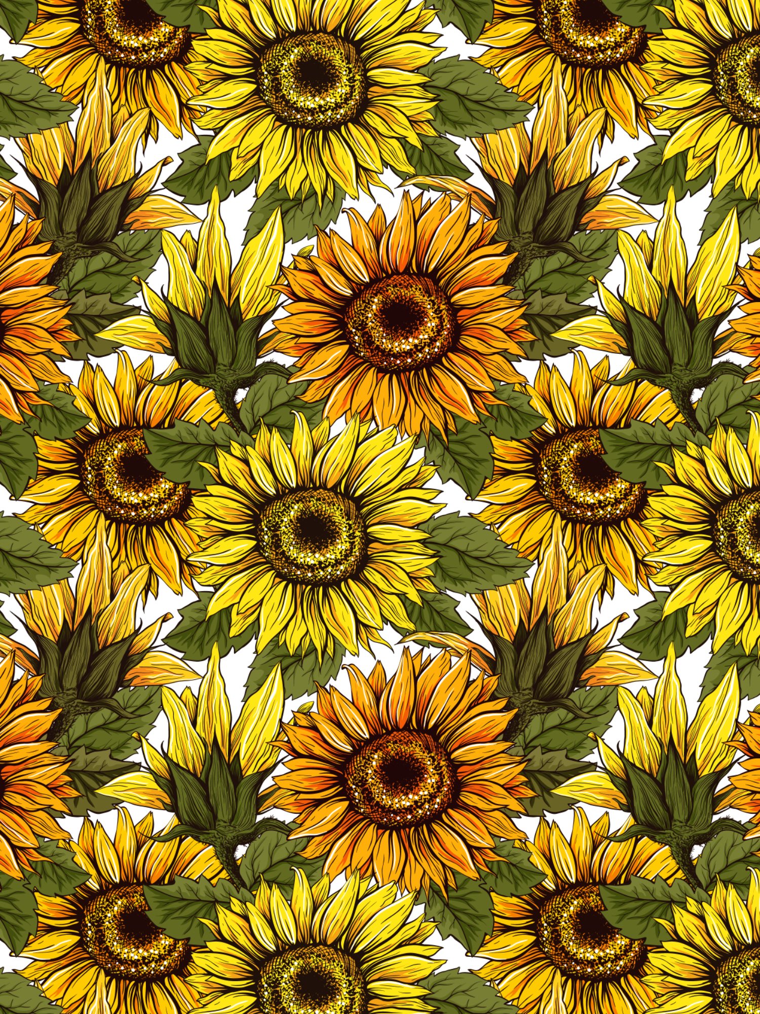 Sunflower Single Seamless Pattern product image (3)