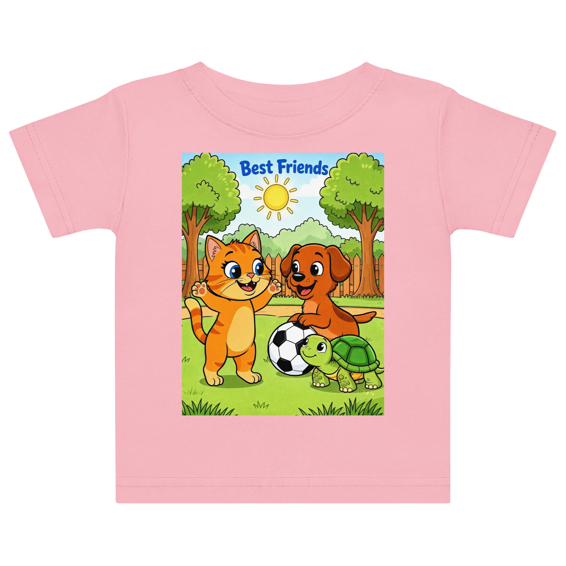 Kitten & Puppy Cartoon Kids Tee product image (1)