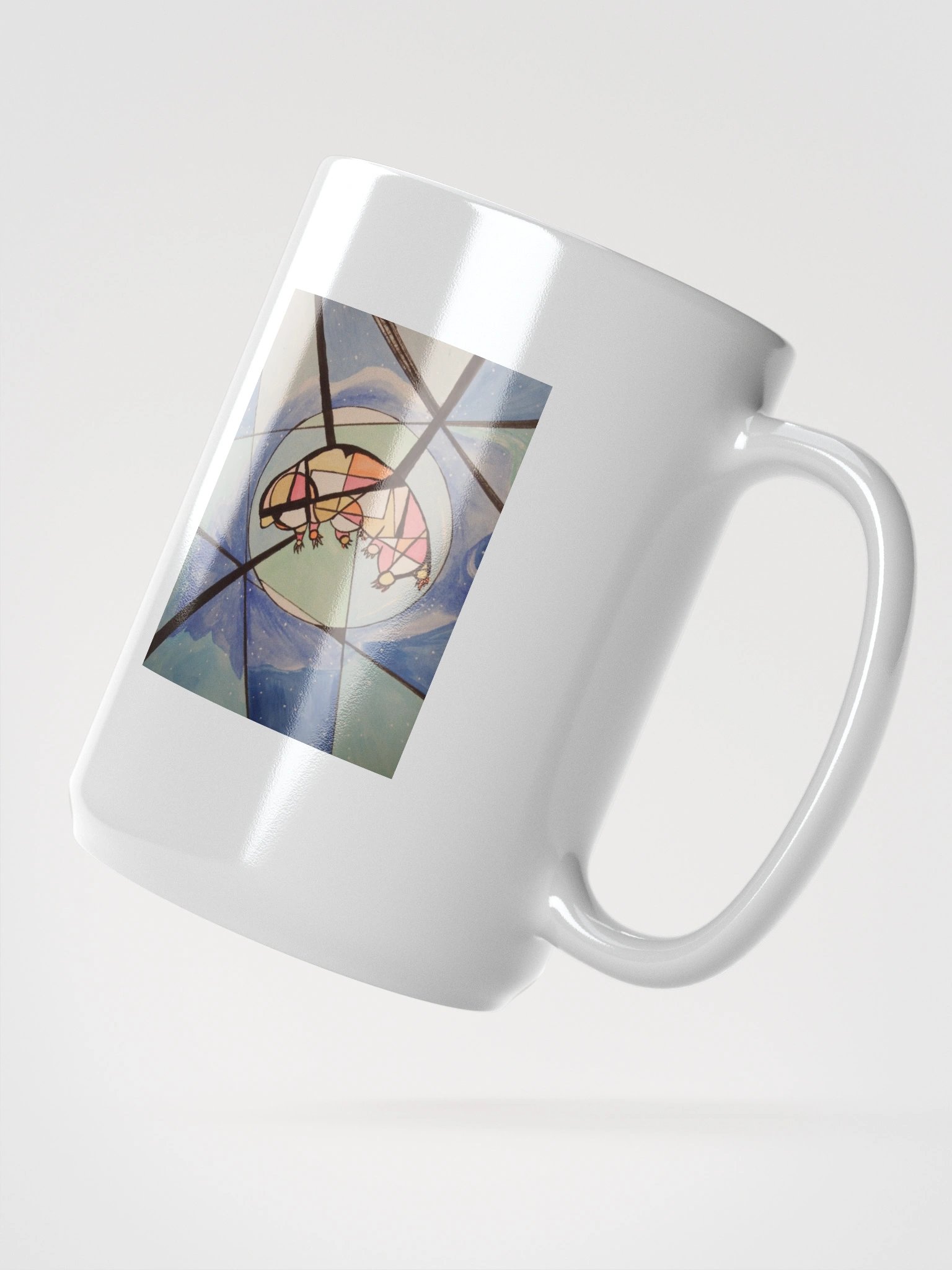 Cubism Painting: The Dream of a Tardigrade White Glossy Mug by Mugz product image (2)