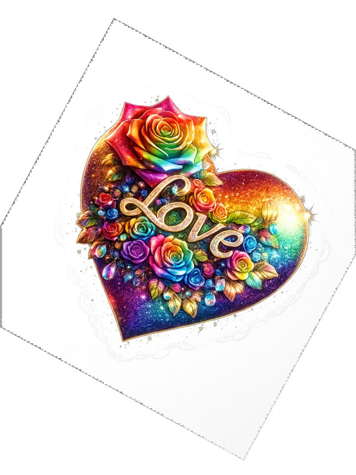 Rainbow Love Heart Kiss Cut Sticker product image (4)