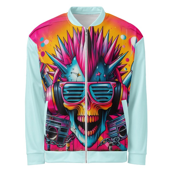 Punk Skull Vibes All-Over Bomber Jacket product image (1)