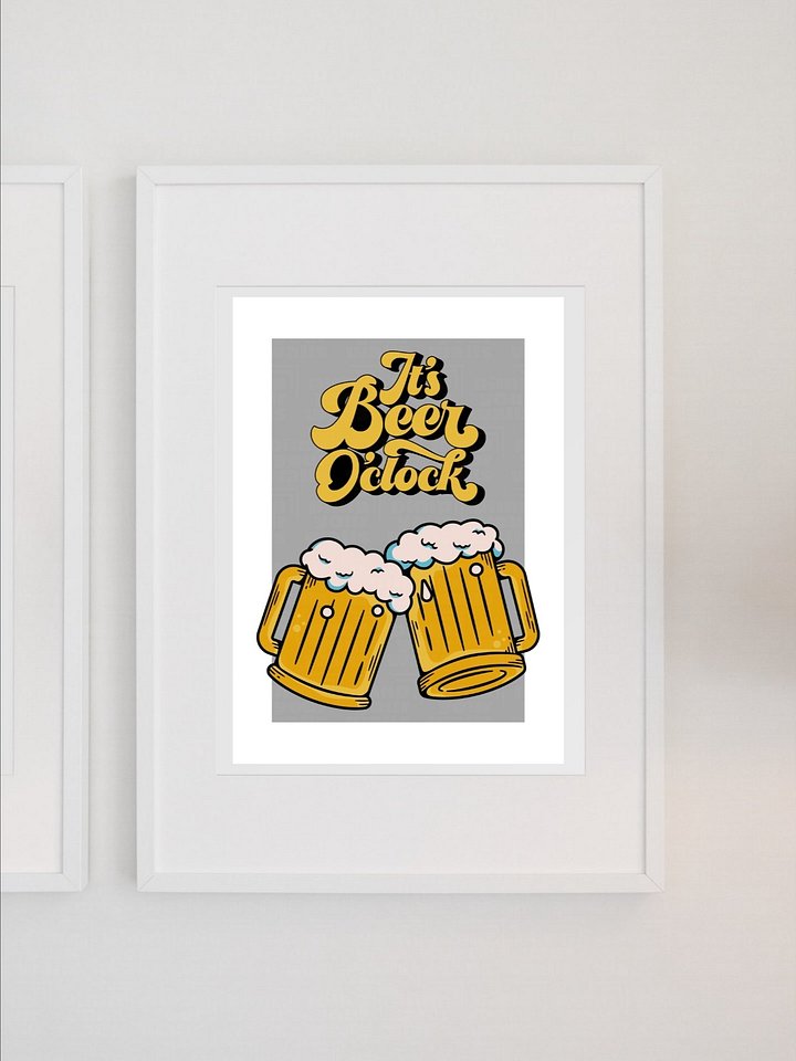 It's Beer O'Clock Wall Art - Fun Beer Poster for Bar Decor, Vintage-Style Typography, Man Cave or Home Bar Decor, Beer Lover Gift Men Guys product image (1)