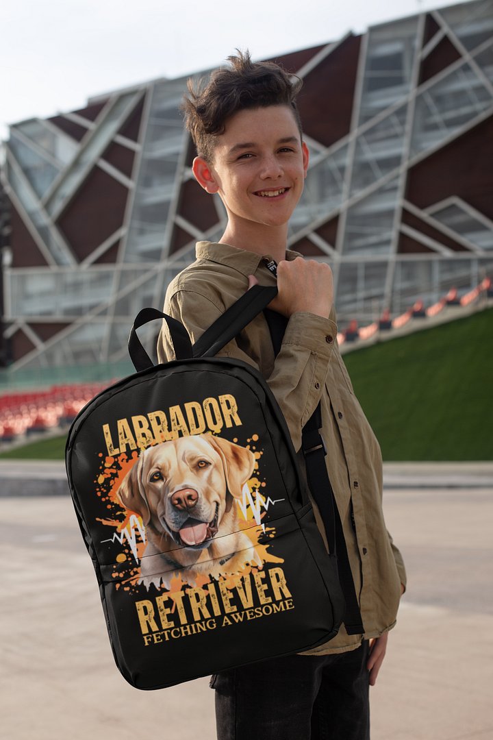 Labrador Retriever Fetching Awesome All Over Print Backpack product image (1)