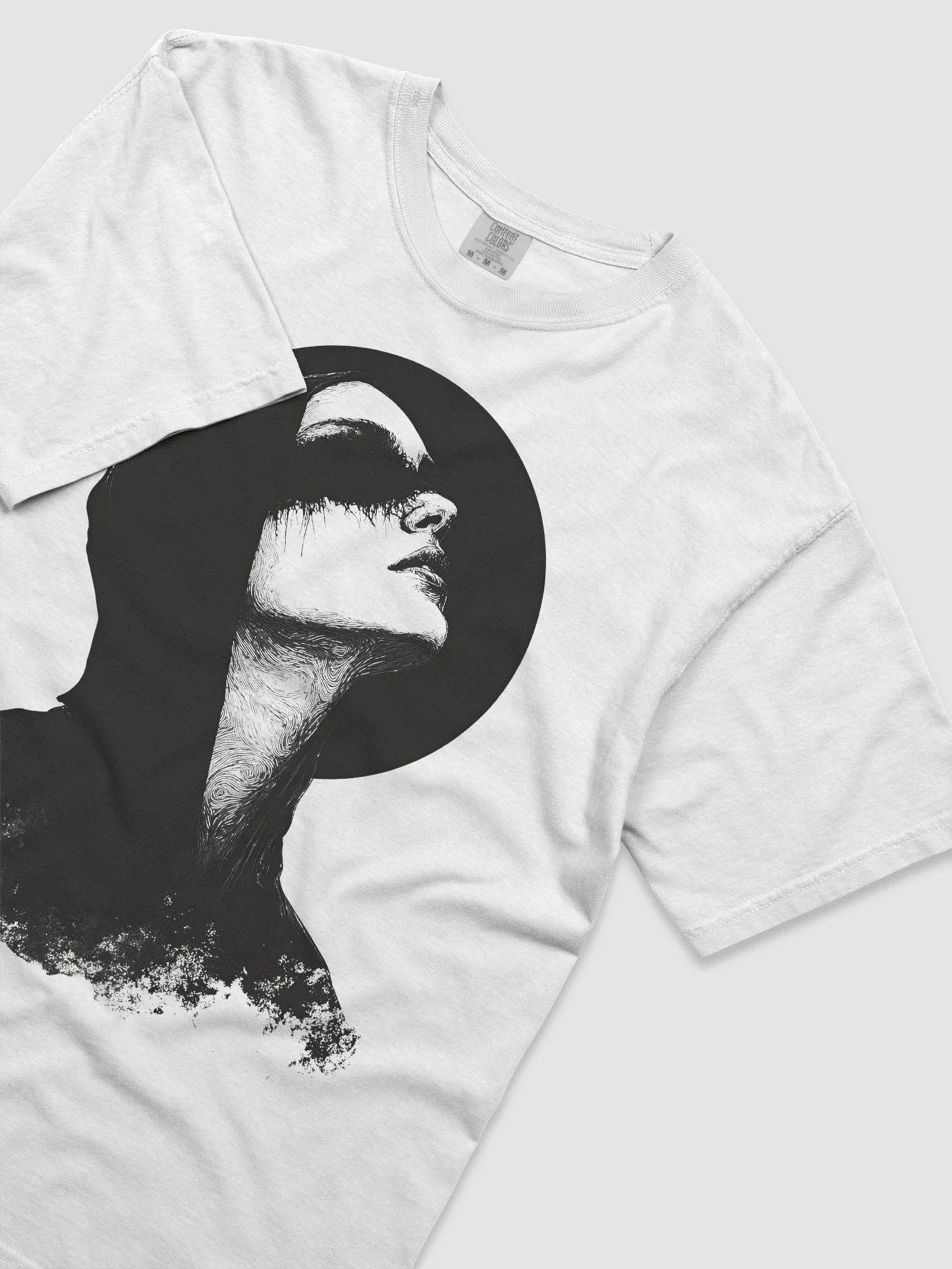 Moon Hooded Woman White Short-Sleeve Graphic T-Shirt product image (5)