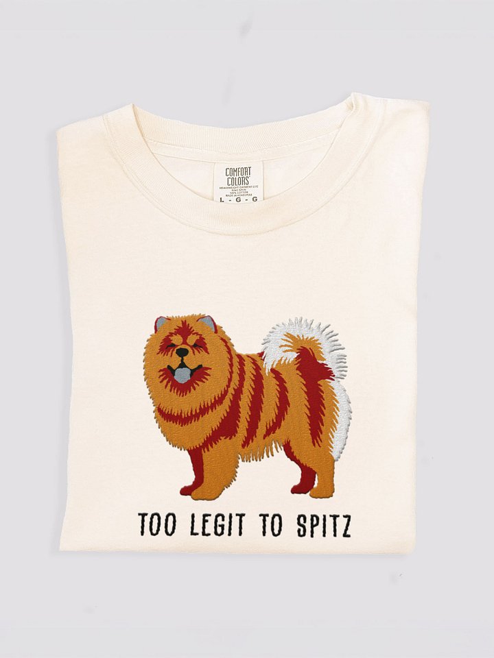 Too Legit to Spitz T-Shirt(Embroidered) of a Chow Chow(Tan) product image (2)