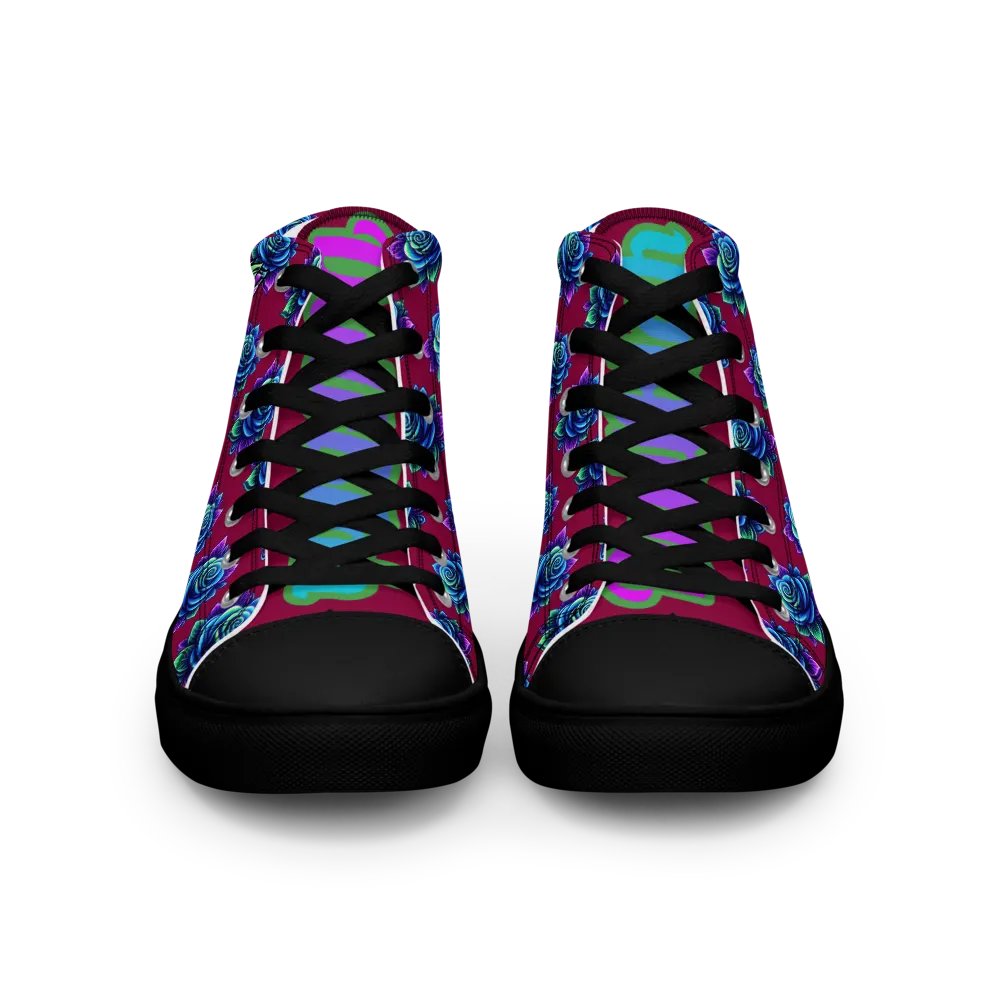 Rose Skull Women's High-Top Shoes product image (4)