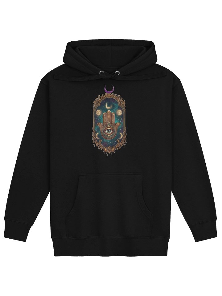Celestial Hamsa Mirror – Mystical Moon Phases & All-Seeing Eye Portal product image (1)