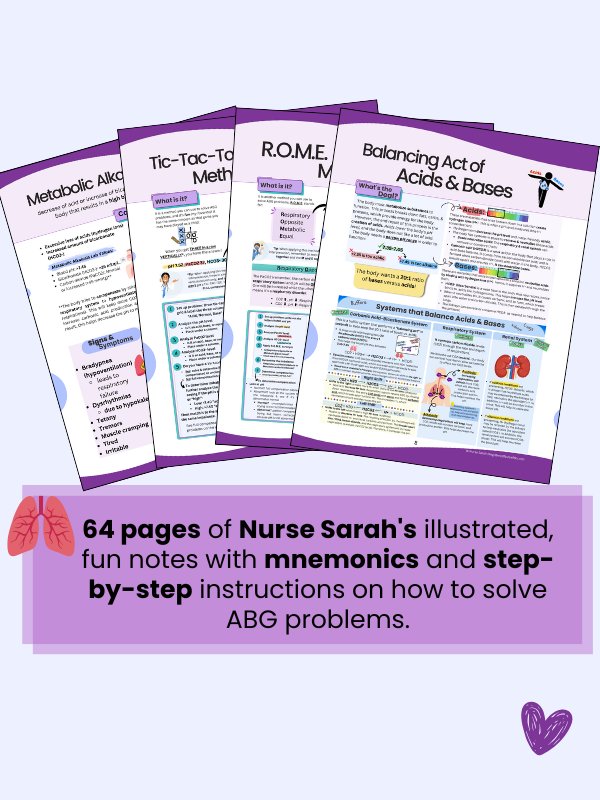 ABG Interpretation: Notes, Mnemonics, & Workbook by Nurse Sarah® (Digital) product image (2)