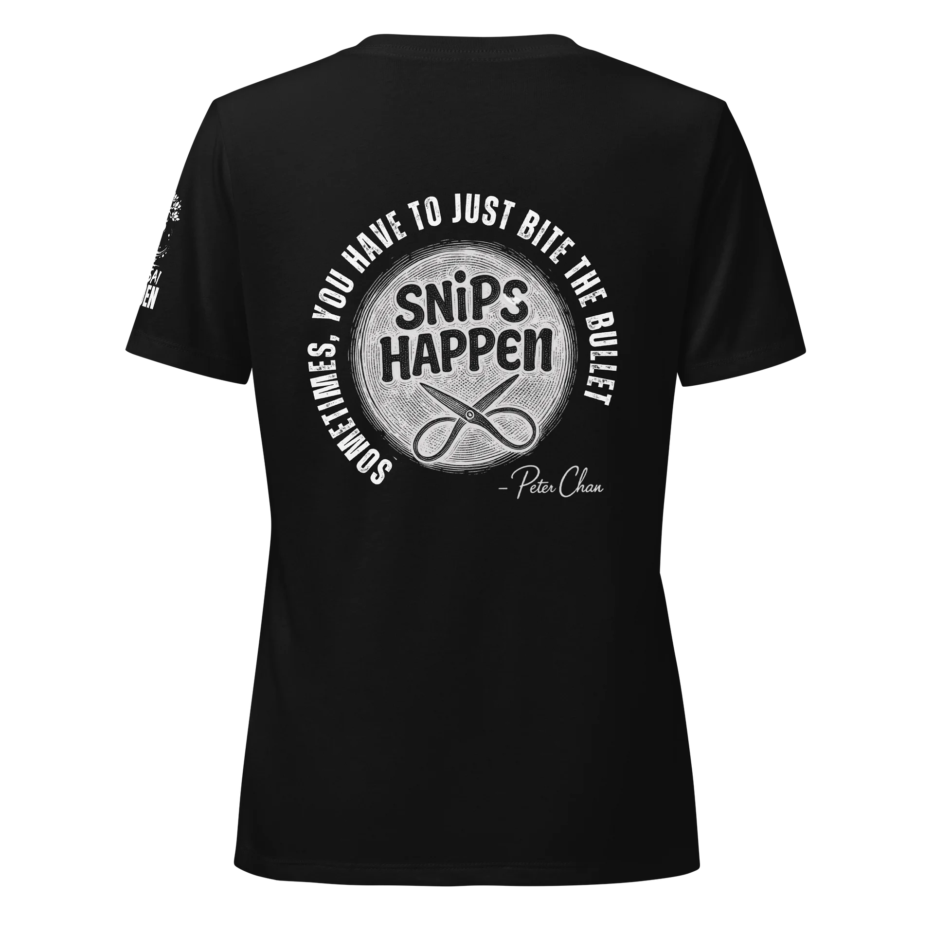 "Snips Happen" Relaxed V-Neck Tee product image (1)