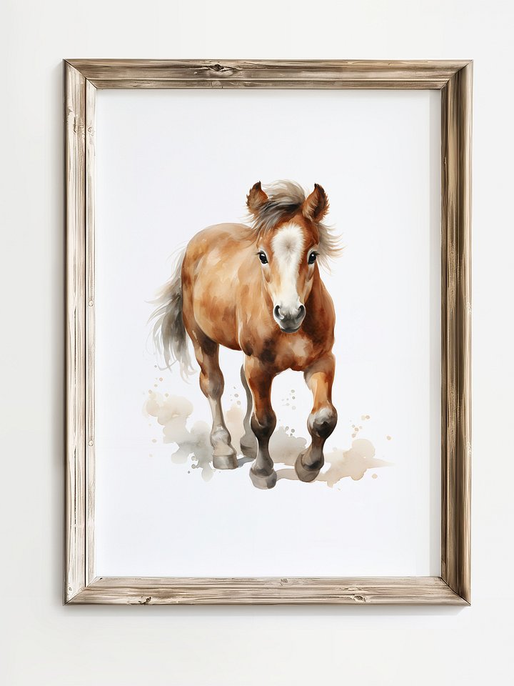 Watercolor Trotting Horse Nursery Decor Print product image (1)