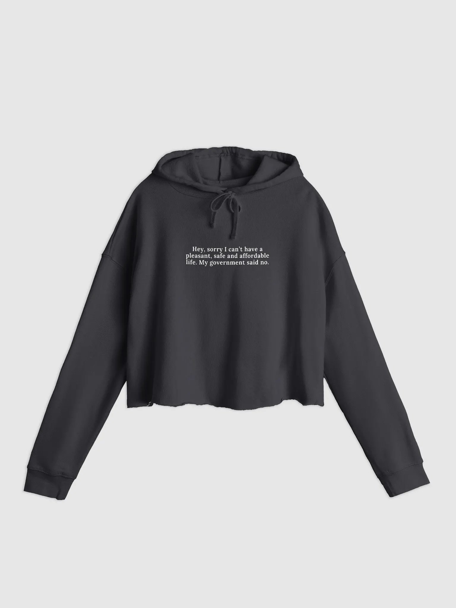 "Hey, Sorry I Can’t" Crop Hoodie product image (3)