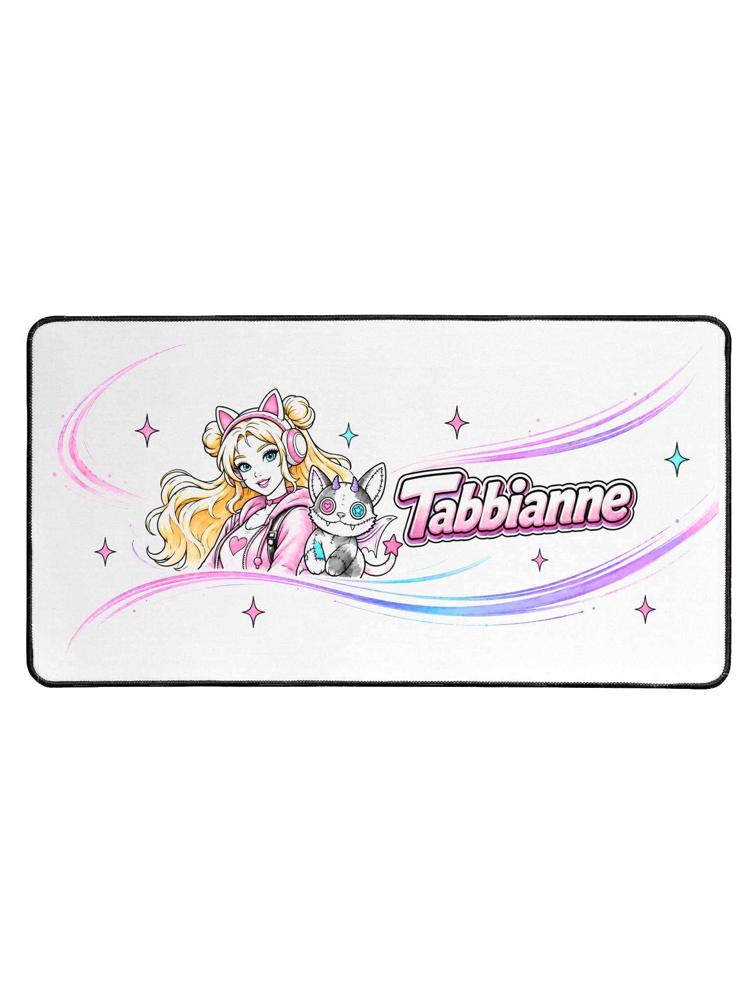 Tabbianne Pink Anime Cat Desk Mat product image (1)