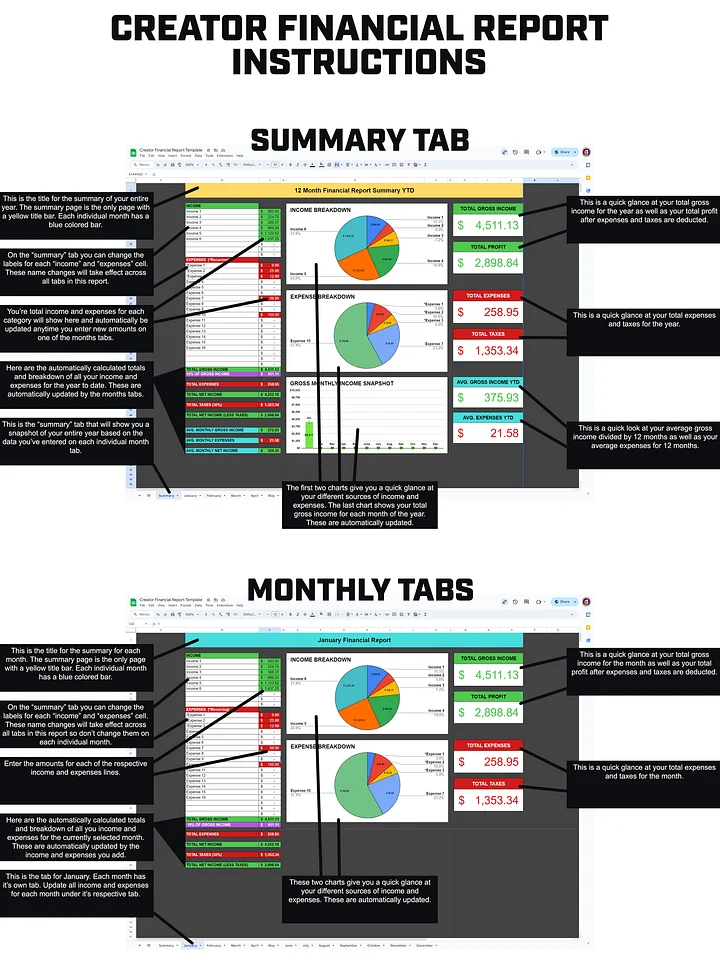 Creator Financial Report (Google Sheets) product image (2)