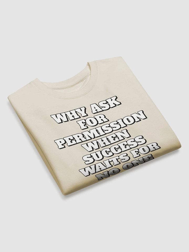 Why Ask For Permission When Success Waits For No One - Motivational Sweatshirt product image (5)