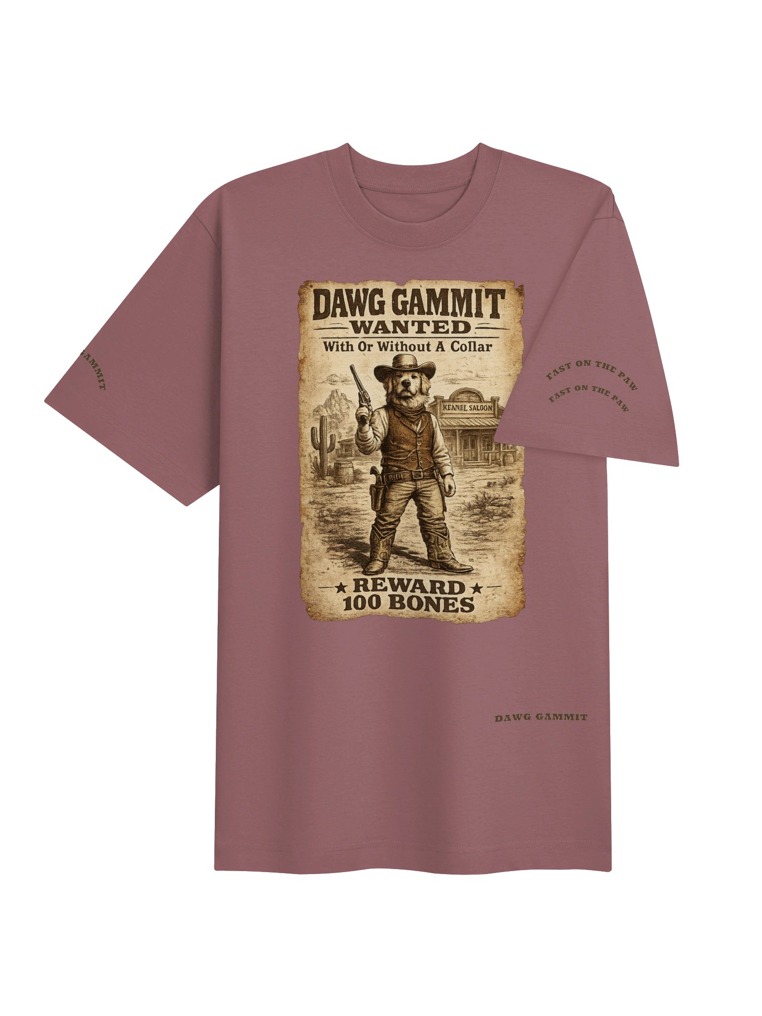 WANTED DAWG GAMMIT™ WANTED Golden Retriever Poster Heavy T-shirt product image (4)