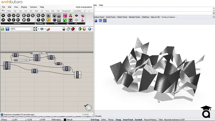 Triangular Mesh Manipulation Grasshopper Rhino Files Download product image (2)