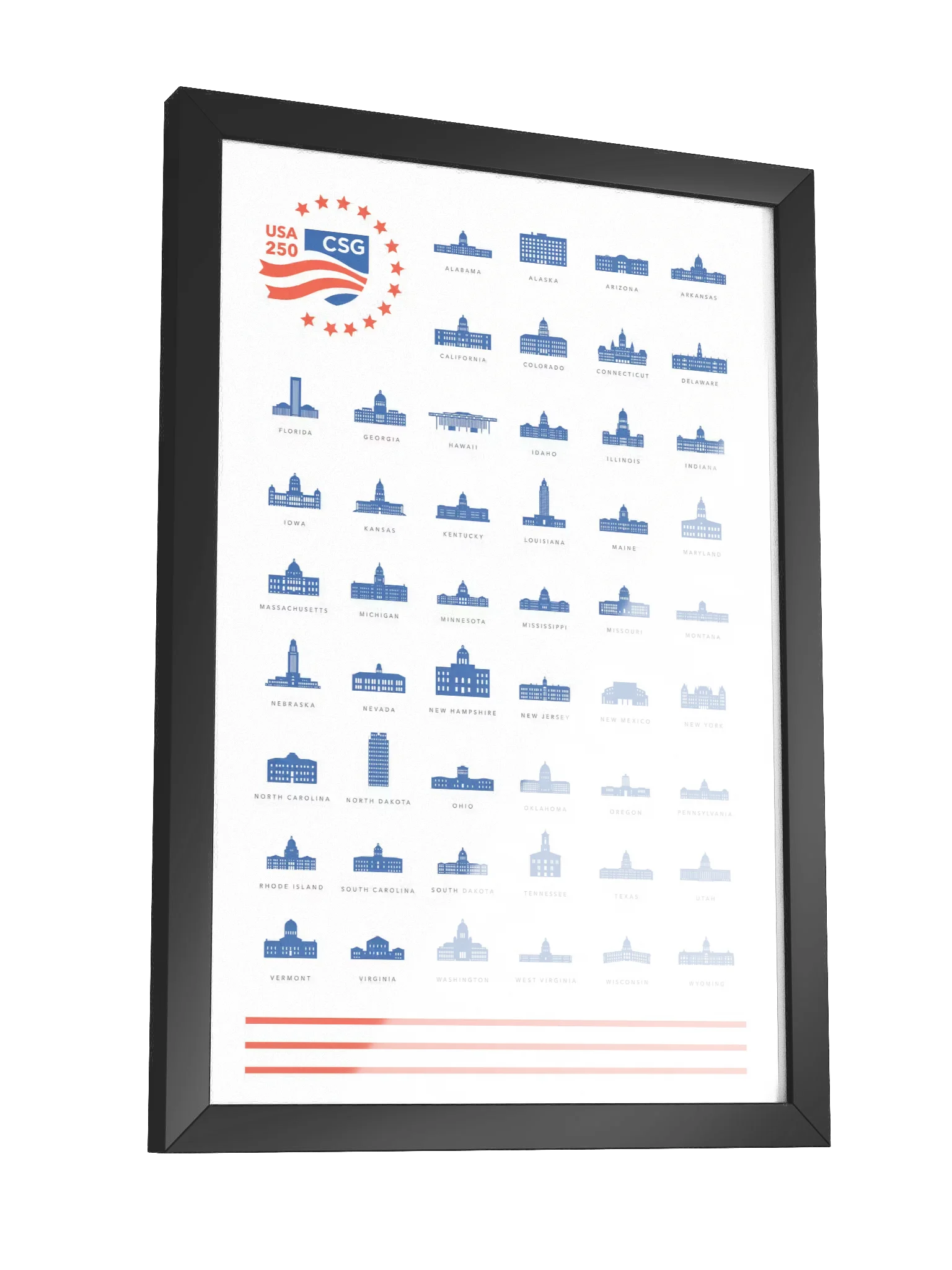 State Capitols — Framed Print product image (3)
