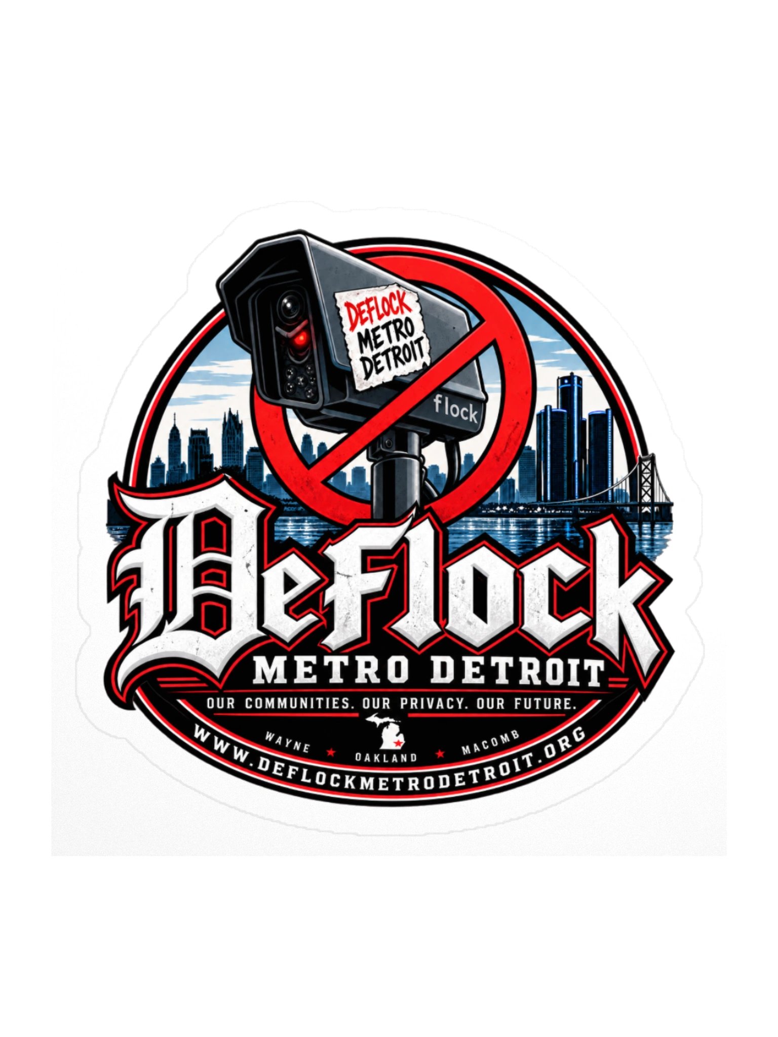 DeFlock Metro Detroit Logo Sticker product image (1)