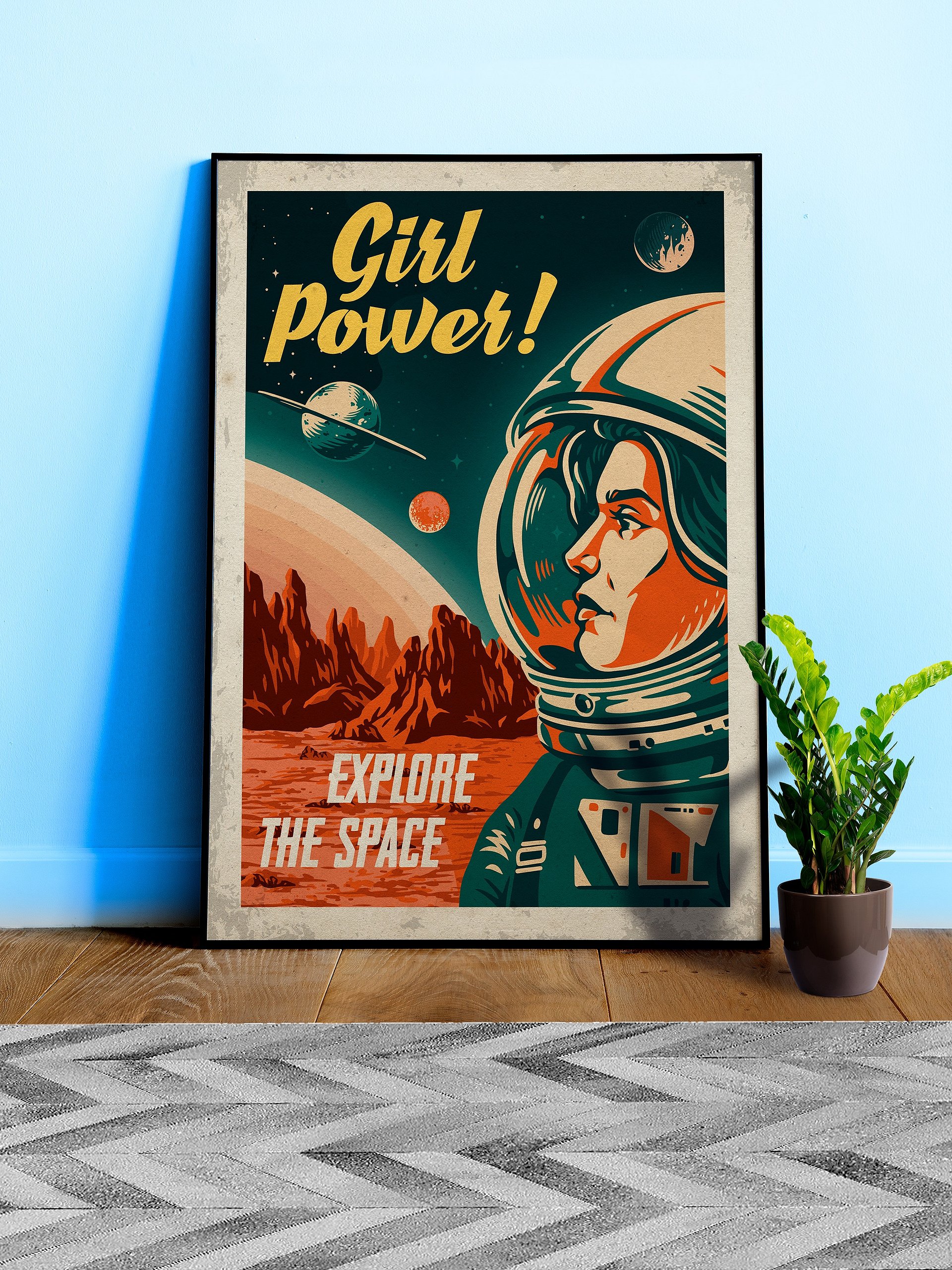 Girl Power! Explore the Space — Vintage space poster product image (1)