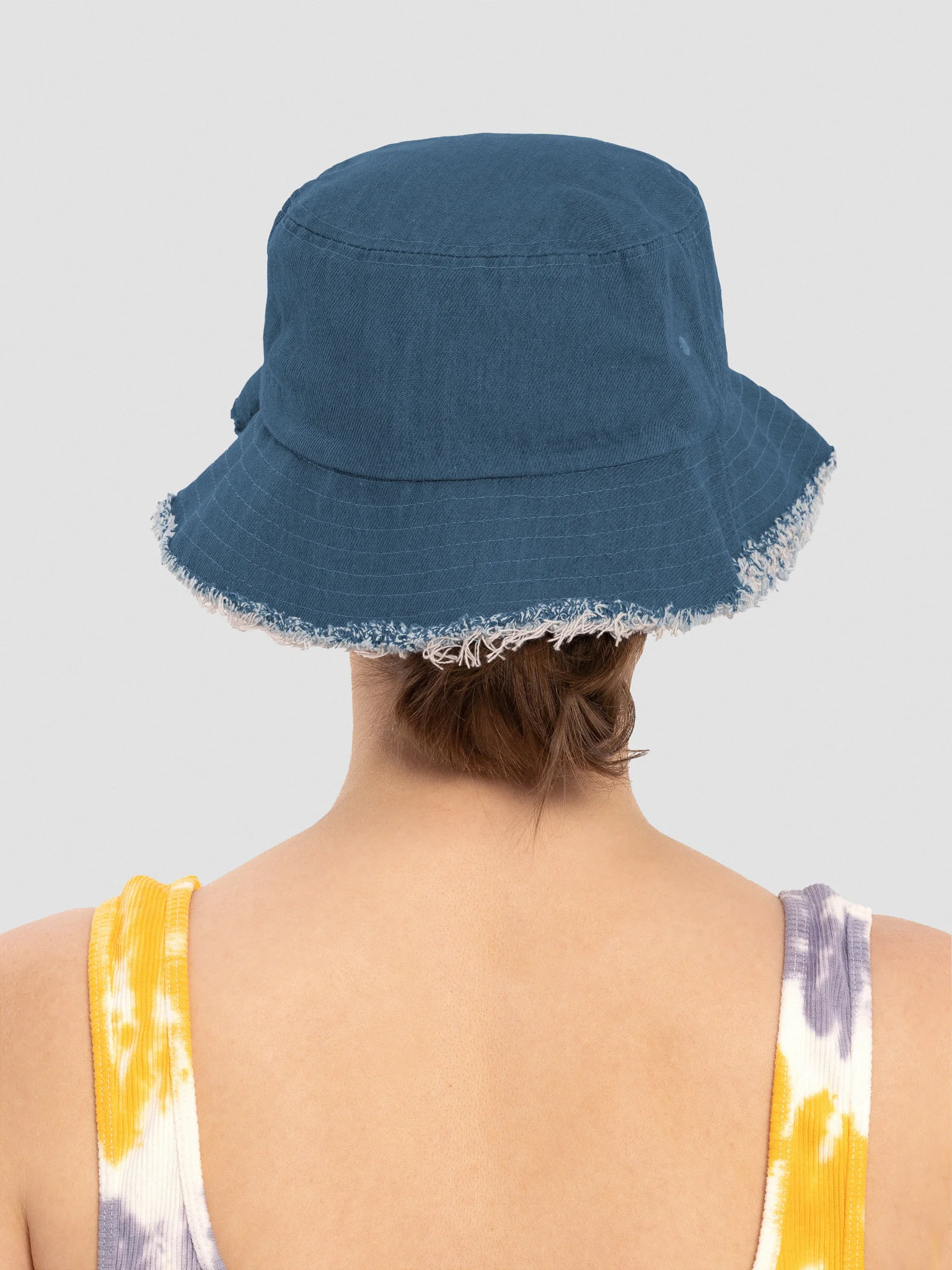 The Donna Howell Show Bible-Flourish Distressed Denim Bucket Hat product image (5)