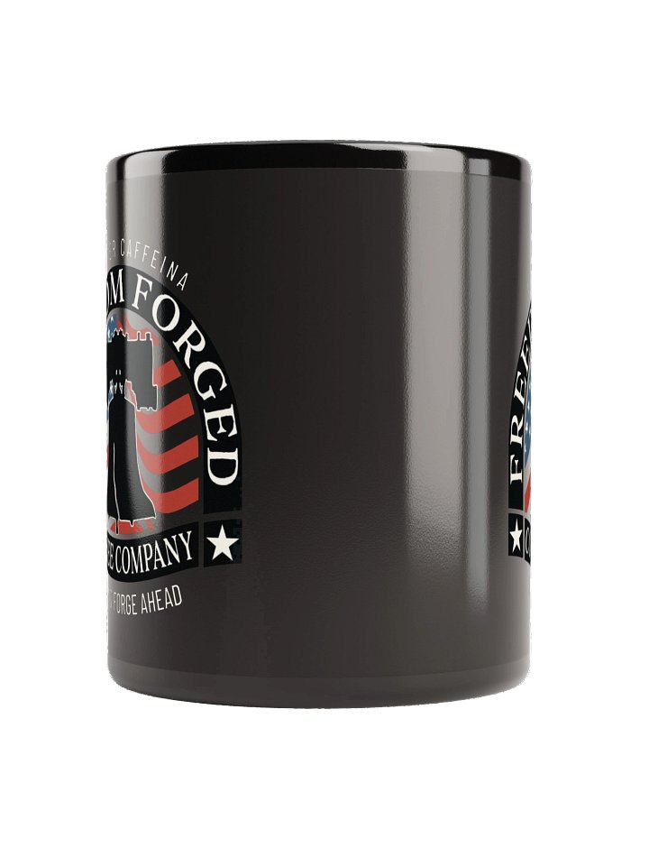 Freedom Forged Coffee Company Mug, Black Glossy. Liberty Bell Logo product image (3)