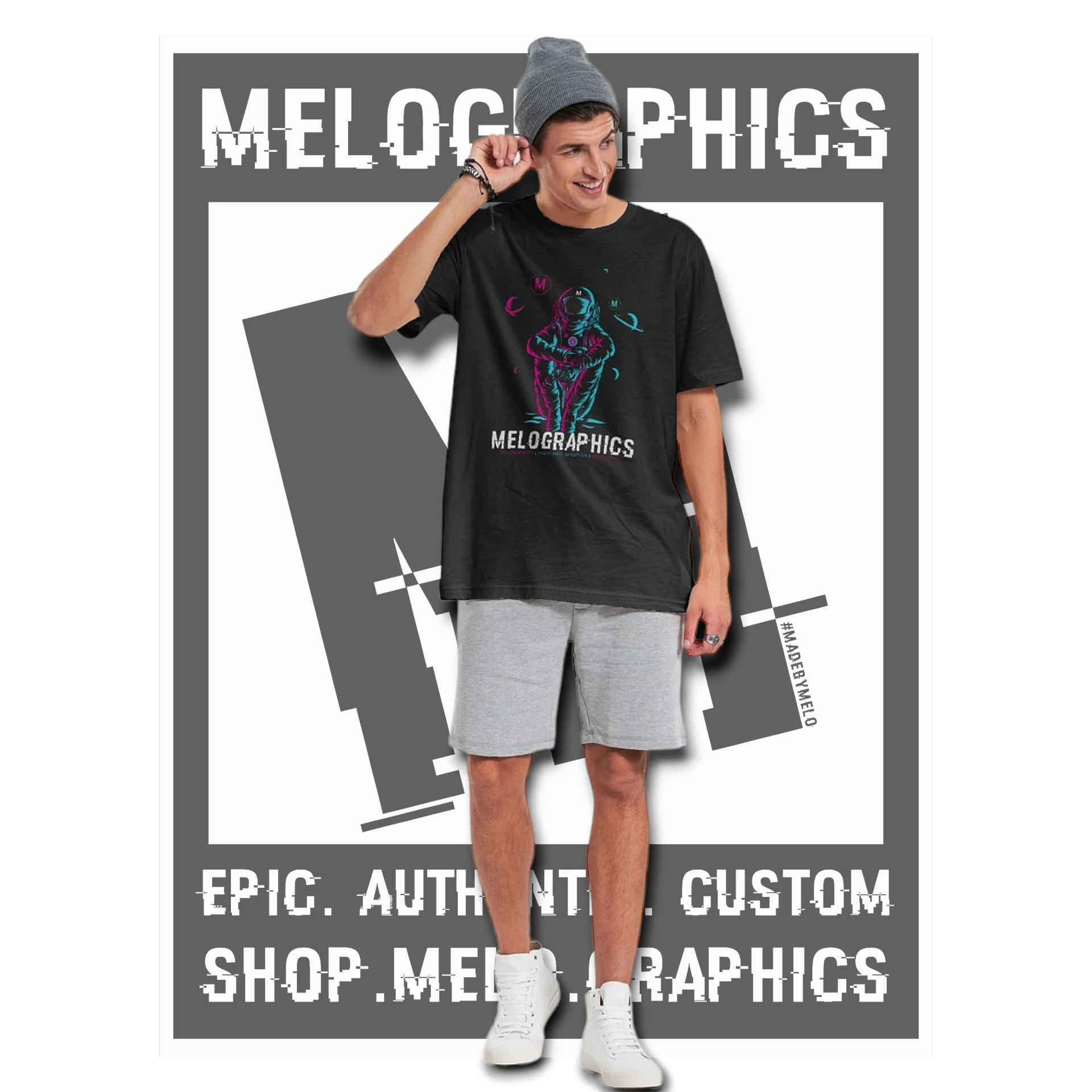 #MeloCrew Vibes: Duotone - Premium T-Shirt | #MadeByMELO product image (2)