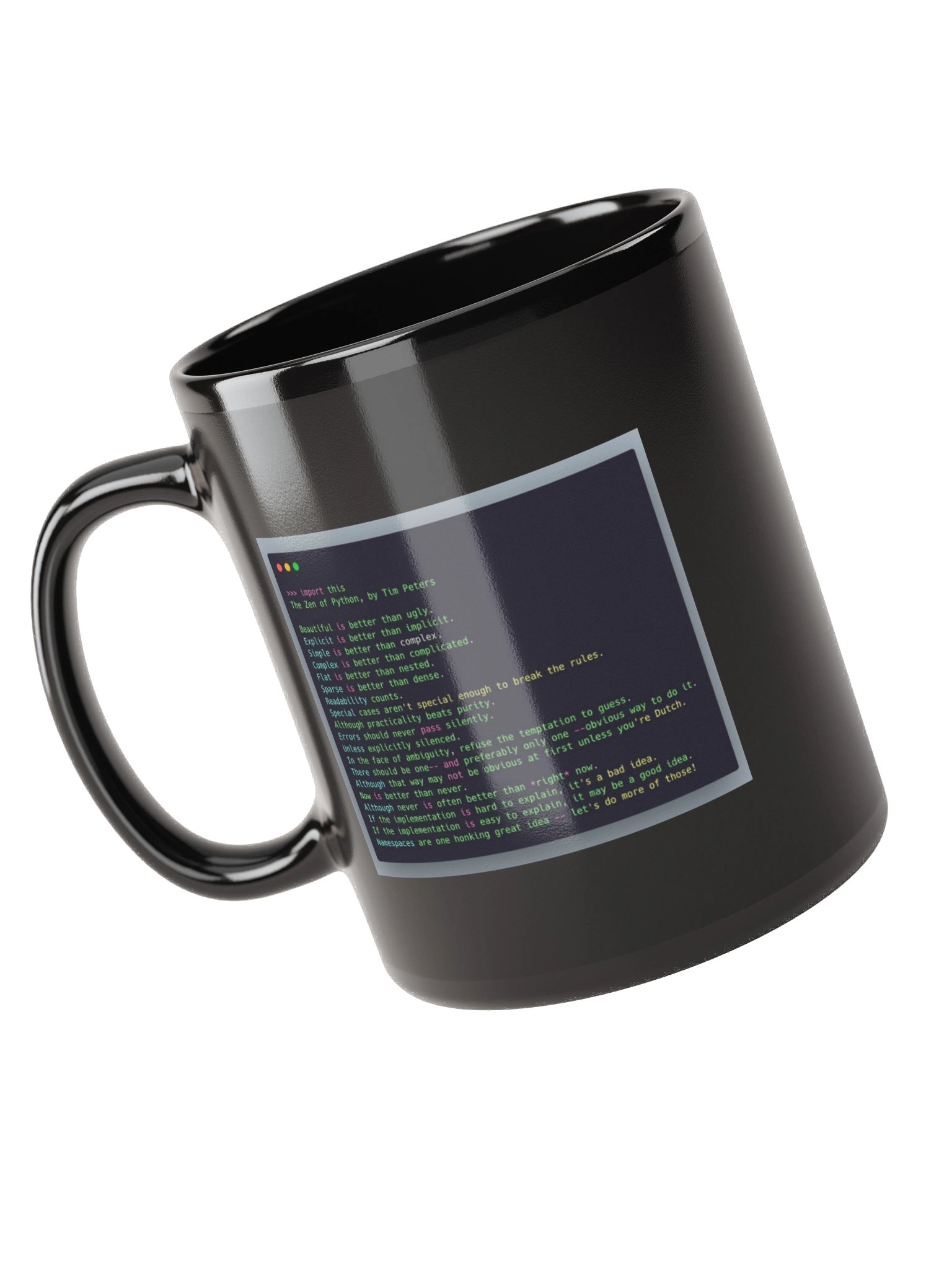 Pythonic Wisdom Black Mug product image (4)